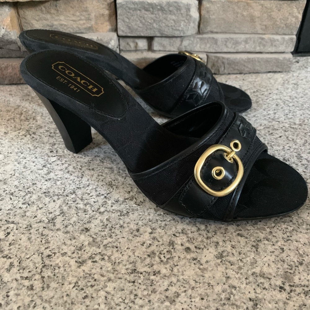 Coach Kamilah black mules